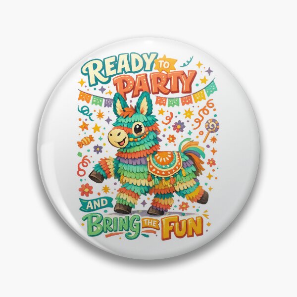 Item preview, Ready to Party Bring the Fun Colorful Pinata Donkey Fiesta Art Design designed and sold by inkoutninja.