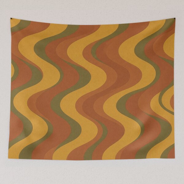 Item preview, Retro 70s Wavy Ribbon Earth Tones Pattern designed and sold by IntelliMindDesigns.