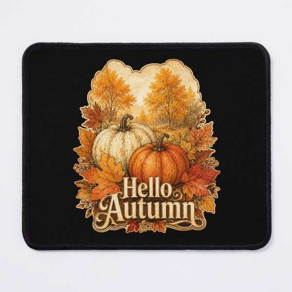 Item preview, Hello Autumn Vintage Botanical Pumpkin Maple Leaves Aesthetic designed and sold by BeardWave.