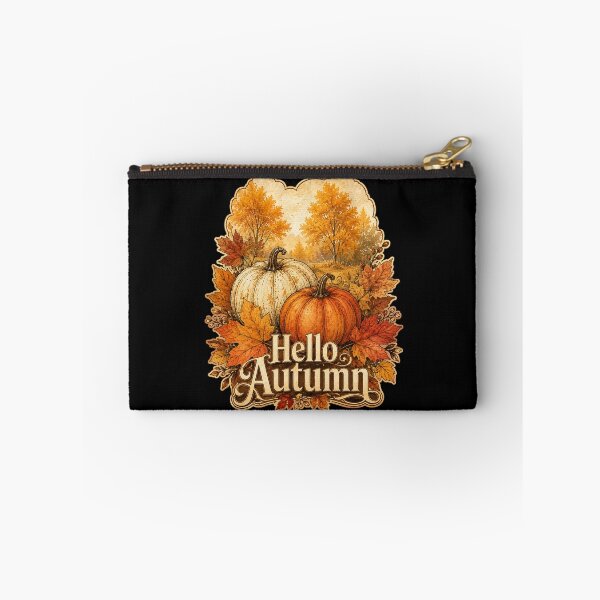 Item preview, Hello Autumn Vintage Botanical Pumpkin Maple Leaves Aesthetic designed and sold by BeardWave.