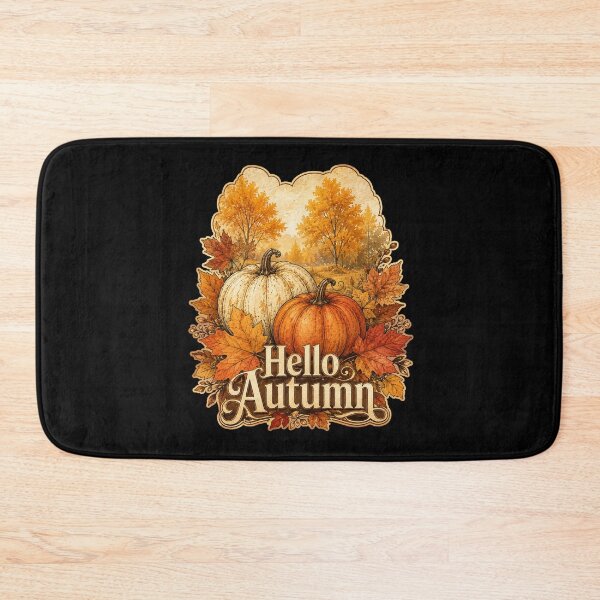 Item preview, Hello Autumn Vintage Botanical Pumpkin Maple Leaves Aesthetic designed and sold by BeardWave.