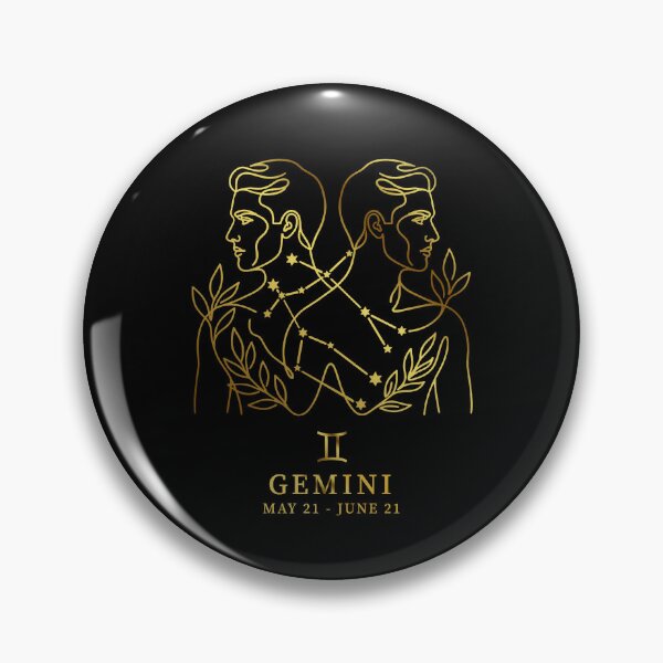 Item preview, Gemini Constellation Twins Line Art - Vintage "Gold" Zodiac Star Sign designed and sold by Vikreta.