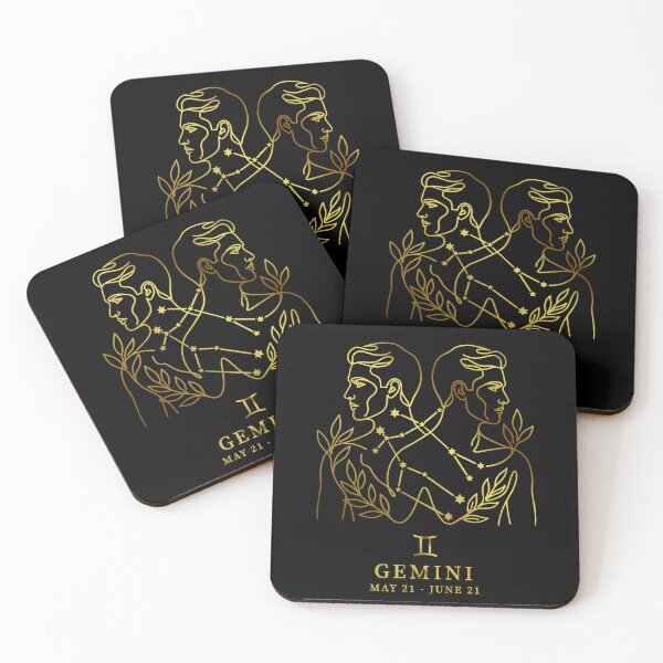 Item preview, Gemini Constellation Twins Line Art - Vintage "Gold" Zodiac Star Sign designed and sold by Vikreta.