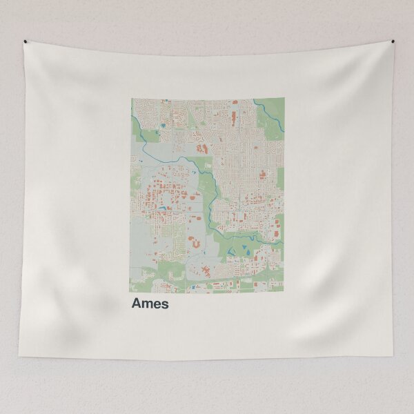Item preview, Ames Minimalistic Map Art designed and sold by MapsNerd.