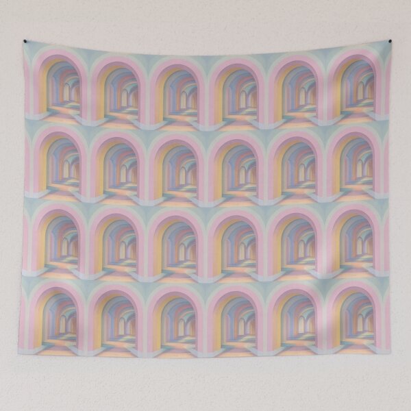 Item preview, Minimalist Pastel Pink Arch Architecture Mosaic Pattern designed and sold by IntelliMindDesigns.