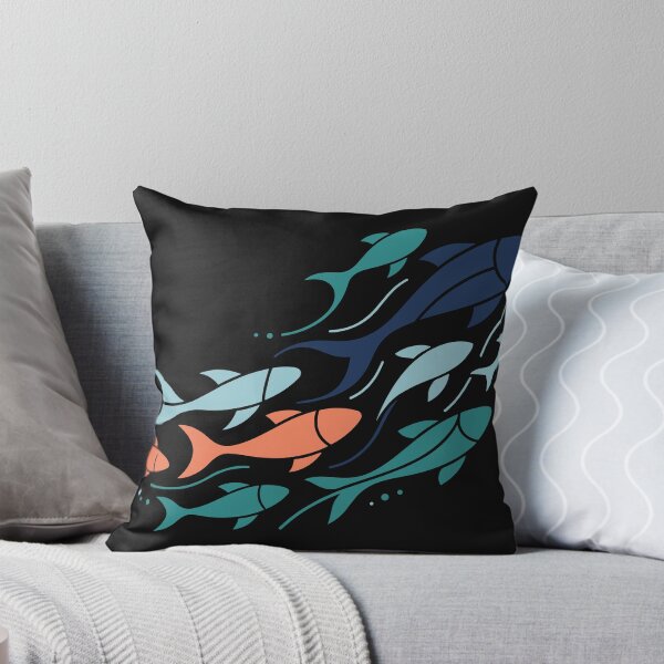 Item preview, Abstract School of Fish Design with Dynamic Flowing Waves designed and sold by ElegantOutlines.