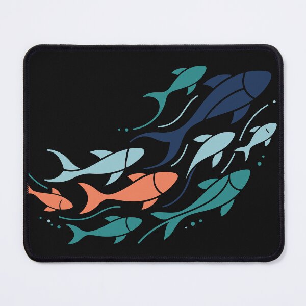 Item preview, Abstract School of Fish Design with Dynamic Flowing Waves designed and sold by ElegantOutlines.