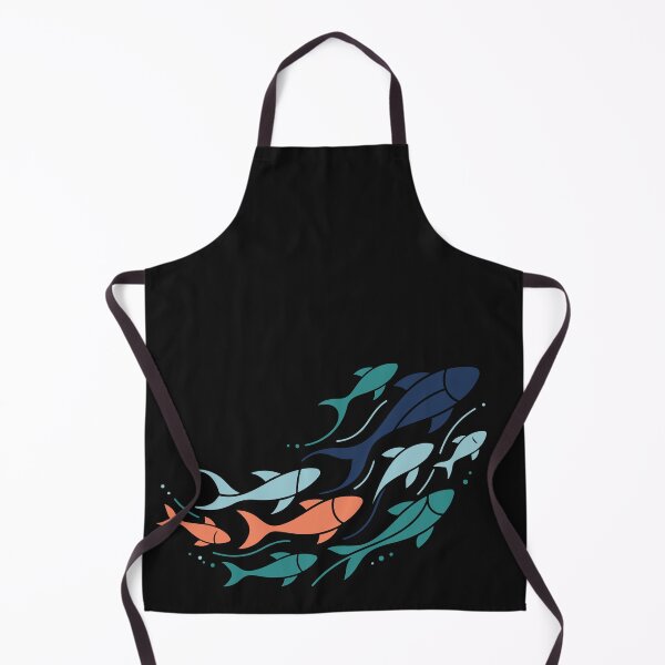 Item preview, Abstract School of Fish Design with Dynamic Flowing Waves designed and sold by ElegantOutlines.