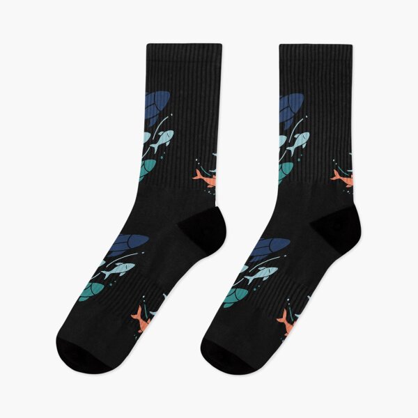 Item preview, Abstract School of Fish Design with Dynamic Flowing Waves designed and sold by ElegantOutlines.