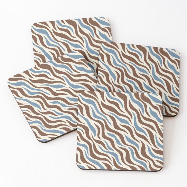 Item preview, Abstract Blue Brown Zebra Stripe Pattern designed and sold by Glottopia.