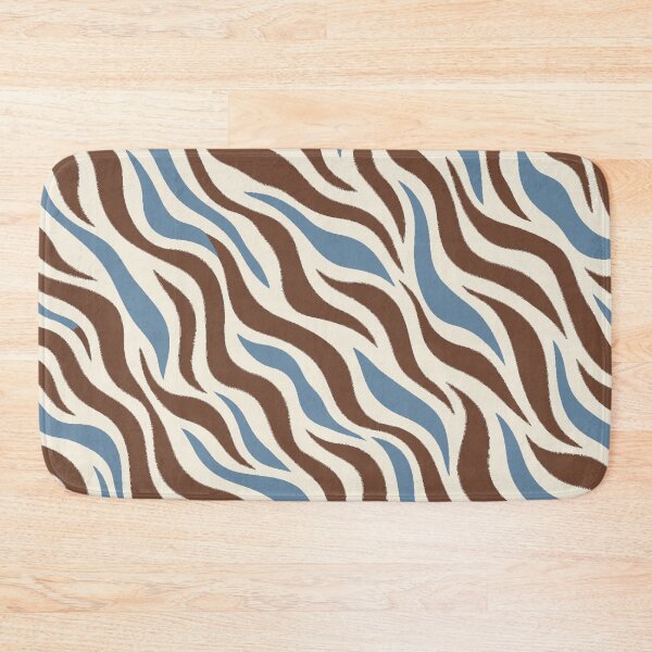 Item preview, Abstract Blue Brown Zebra Stripe Pattern designed and sold by Glottopia.