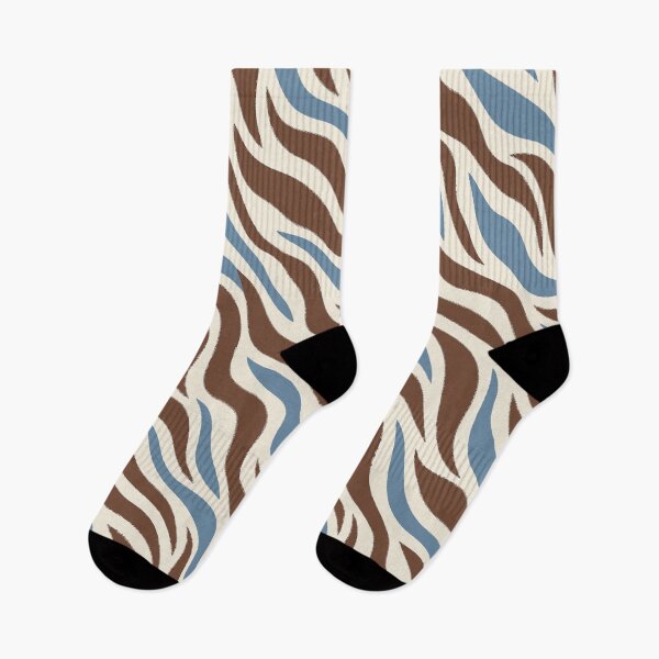 Item preview, Abstract Blue Brown Zebra Stripe Pattern designed and sold by Glottopia.