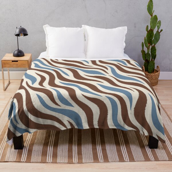 Item preview, Abstract Blue Brown Zebra Stripe Pattern designed and sold by Glottopia.