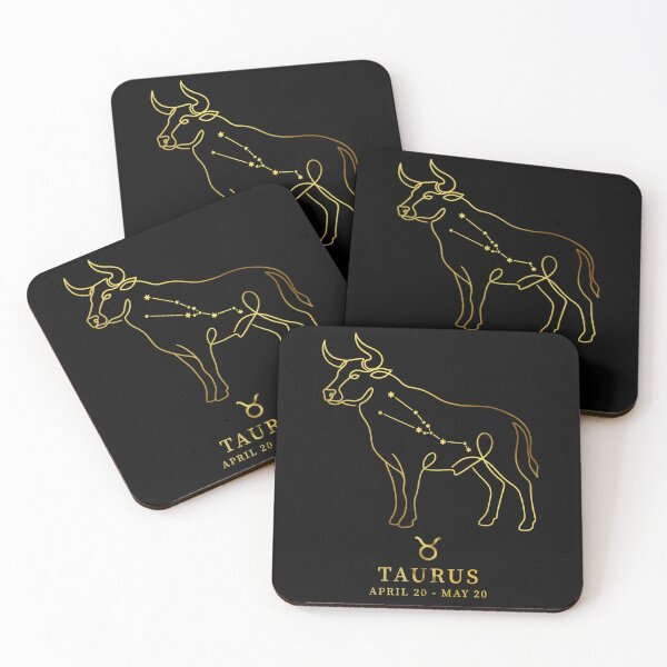Item preview, Taurus Constellation Bull Line Art - Vintage "Gold" Zodiac Star Sign designed and sold by Vikreta.