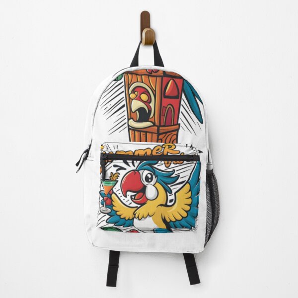 Item preview, Cute Cartoon Parrot Tropical Cocktail Tiki Bar Mascot designed and sold by LaGaillou.
