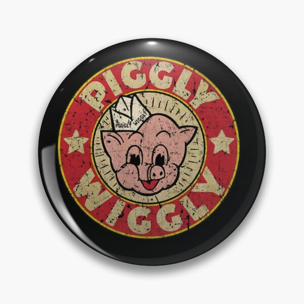 Item preview, Vintage Distressed Grocer Cute Pig Mascot Badge designed and sold by LaGaillou.
