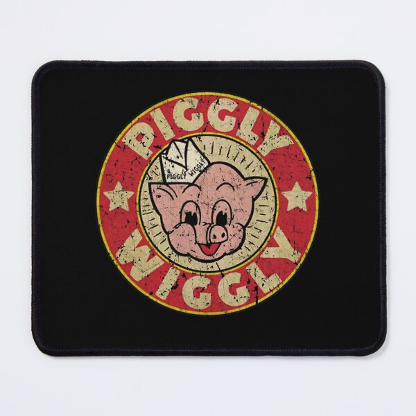 Item preview, Vintage Distressed Grocer Cute Pig Mascot Badge designed and sold by LaGaillou.
