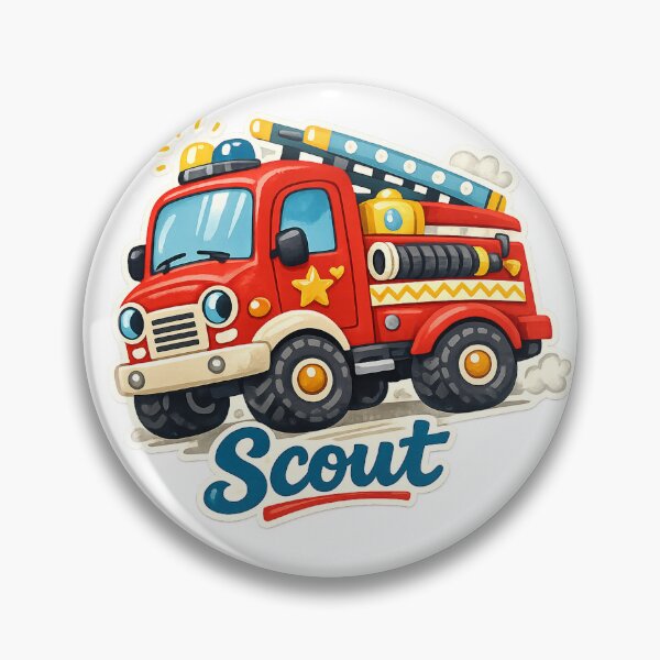 Item preview, Scout Fire Truck Cute Kids Rescue Engine Firefighter Art Design designed and sold by inkoutninja.