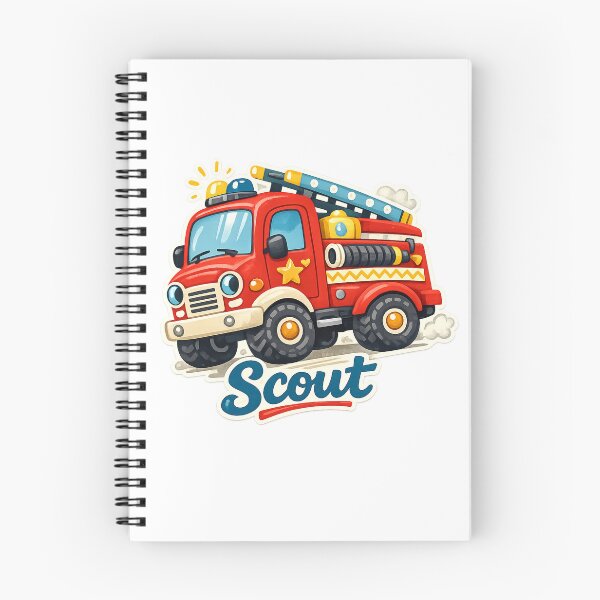 Item preview, Scout Fire Truck Cute Kids Rescue Engine Firefighter Art Design designed and sold by inkoutninja.