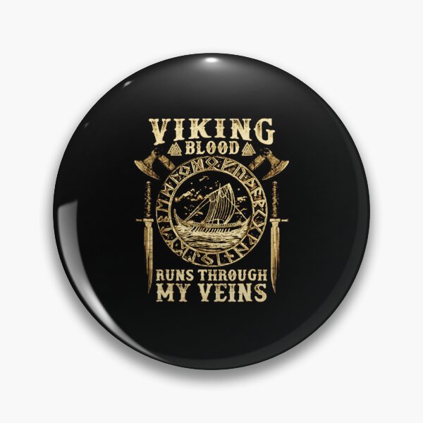 Item preview, Viking Blood Runs Through My Veins Norse Rune Longship Art designed and sold by mikosap.