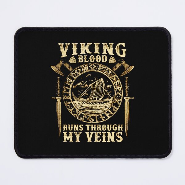 Item preview, Viking Blood Runs Through My Veins Norse Rune Longship Art designed and sold by mikosap.
