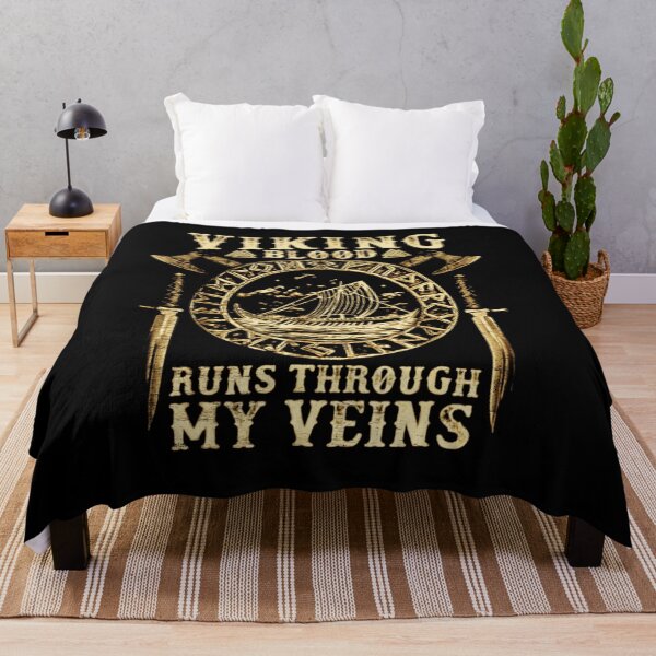 Item preview, Viking Blood Runs Through My Veins Norse Rune Longship Art designed and sold by mikosap.