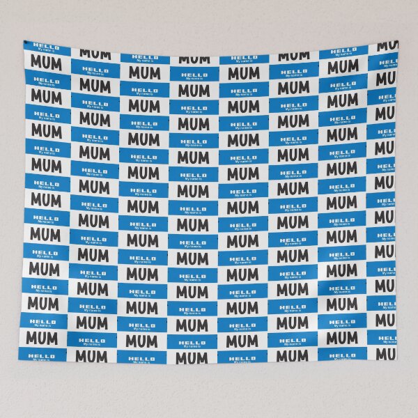 Item preview, Hello My Name Is Mum - Blue Name Tag Design (British spelling) designed and sold by Vector-Artist.
