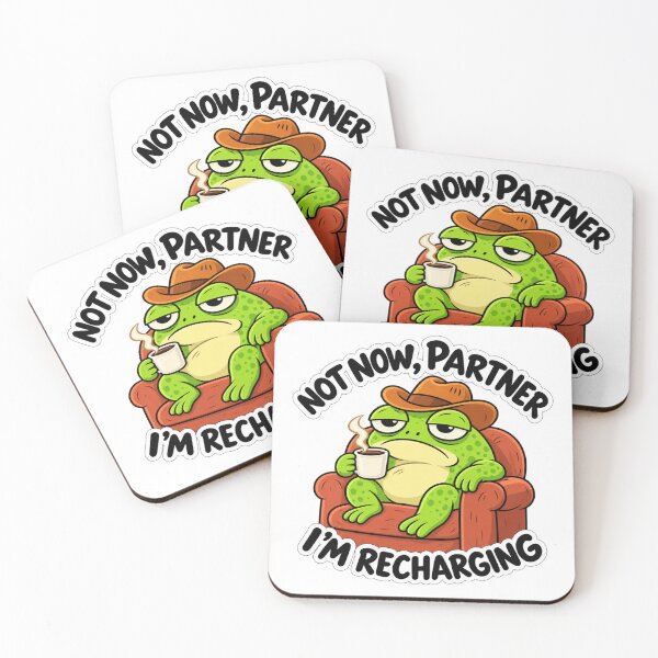 Item preview, Not Now Partner I'm Recharging Frog Sticker designed and sold by MyCreatureArt.