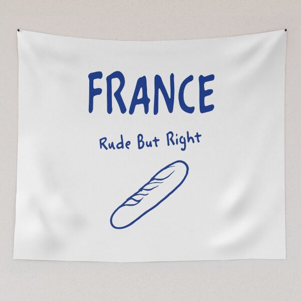 Item preview, France Baguette Print – Rude But Right, Funny Design designed and sold by MarkedArtPrints.