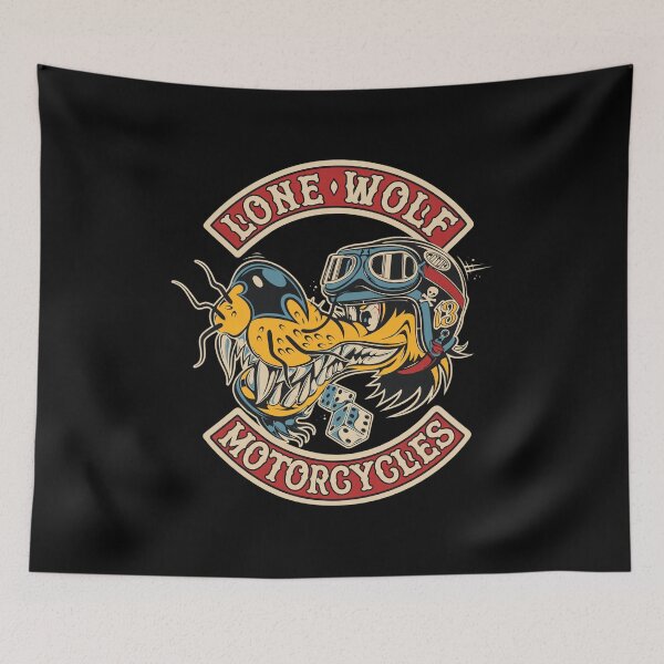 Item preview, Lone Wolf Motorcycles Retro Biker Wolf Design designed and sold by Richielocko.