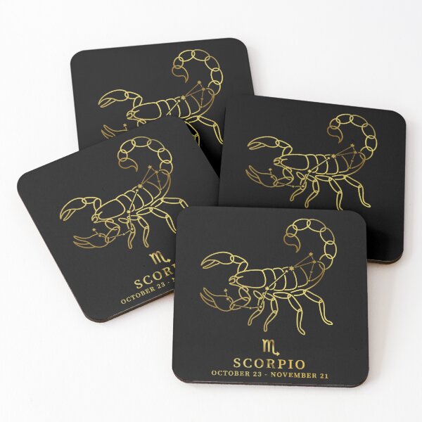 Item preview, Scorpio Constellation Scorpion Line Art - Vintage "Gold" Zodiac Star Sign designed and sold by Vikreta.