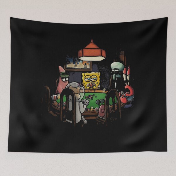 Item preview, SpongeBob SquarePants Poker Night Patrick Squidward Mr Krabs Cartoon Graphic designed and sold by MaremmaStudio.