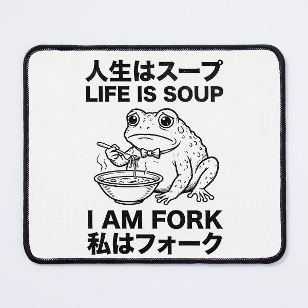 Item preview, Life Is Soup I Am Fork – Funny Japanese Frog Meme designed and sold by LoFizzy.