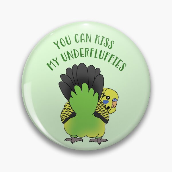Item preview, You can kiss my underfluffies - Green Budgie Doodle designed and sold by FandomizedRose.