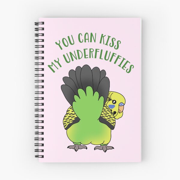 Item preview, You can kiss my underfluffies - Green Budgie Doodle designed and sold by FandomizedRose.