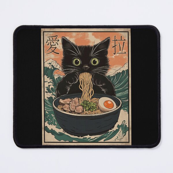 Item preview, Cat Ramen Japanese Art Great Wave Kanagawa designed and sold by RileyAngelaShop.