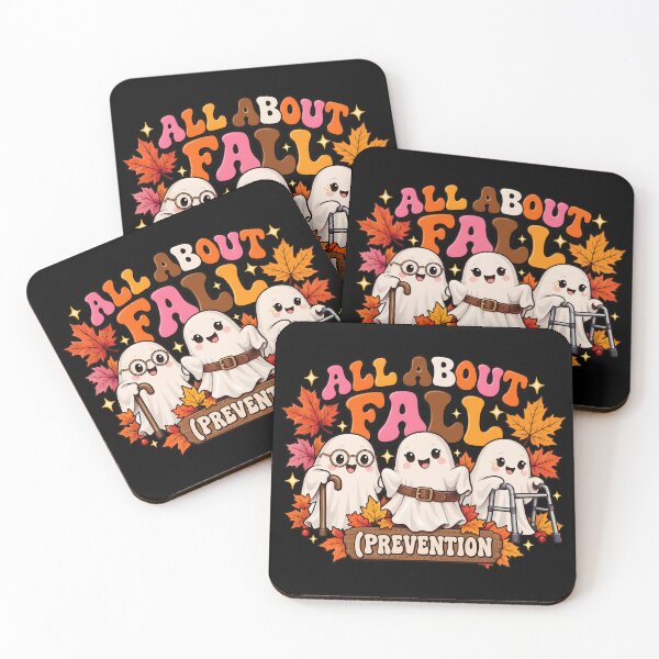 Item preview, All About Fall Cute Ghost Autumn Leaves Vintage Design designed and sold by Dmo3HarkoArt.