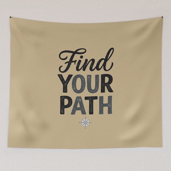 Item preview, Find Your Path Compass Typography Quote Art designed and sold by Fine-Arts-Lab.