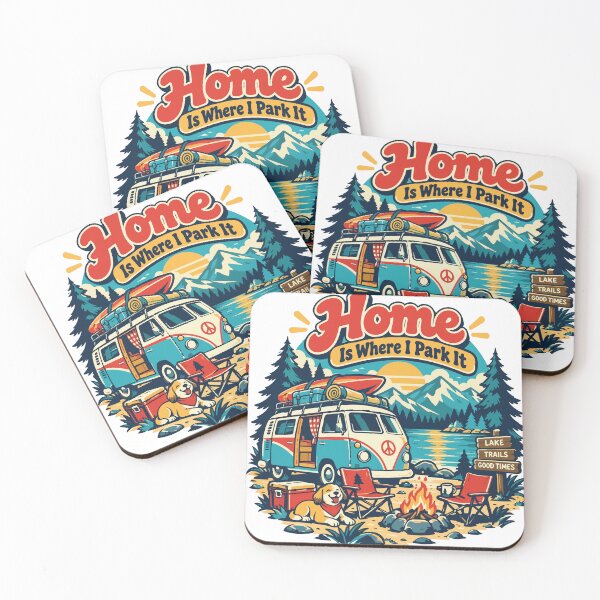 Item preview, Home Is Where I Park It Camper Van designed and sold by Summit Folk Studio.