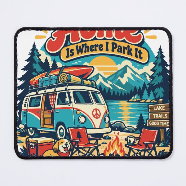 Item preview, Home Is Where I Park It Camper Van designed and sold by Summit Folk Studio.
