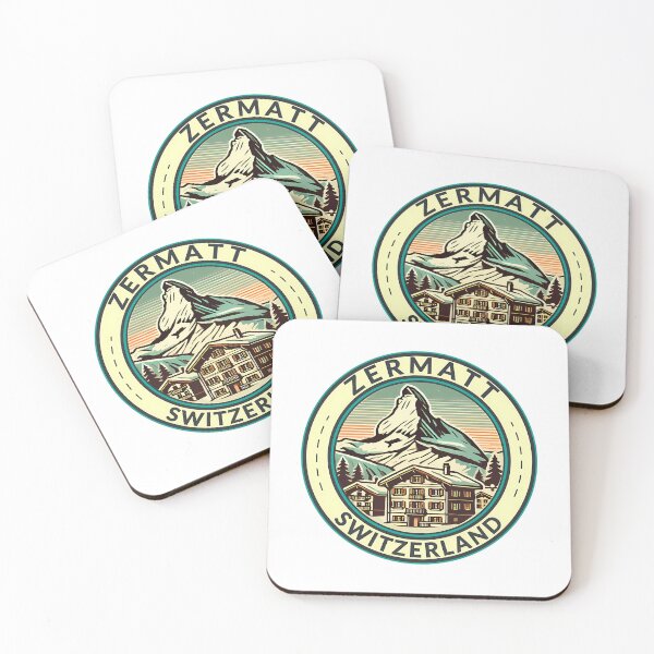 Item preview, Zermatt Switzerland Illustration Travel Art Badge designed and sold by sailtonfg.