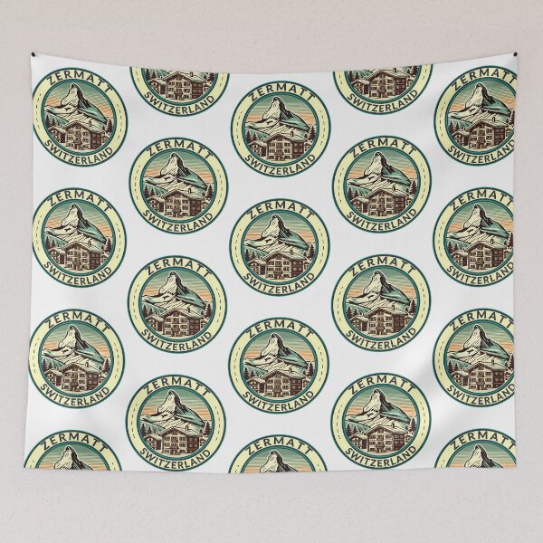 Item preview, Zermatt Switzerland Illustration Travel Art Badge designed and sold by sailtonfg.