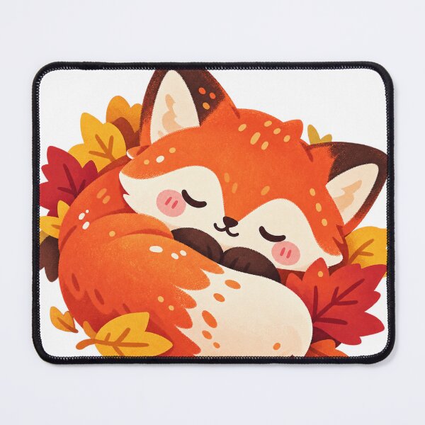 Item preview, Sleeping fox in autumn leaves designed and sold by LongIslandDesgn.