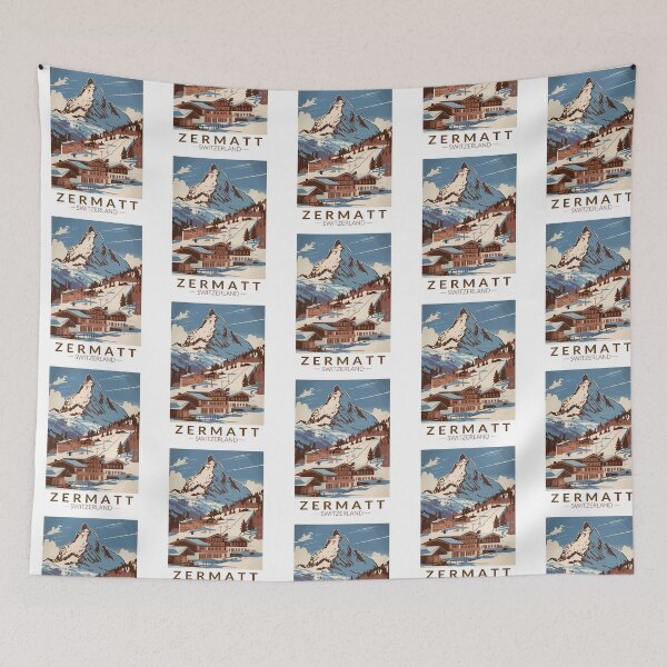 Item preview, Zermatt Switzerland Illustration Travel Art Vintage designed and sold by sailtonfg.