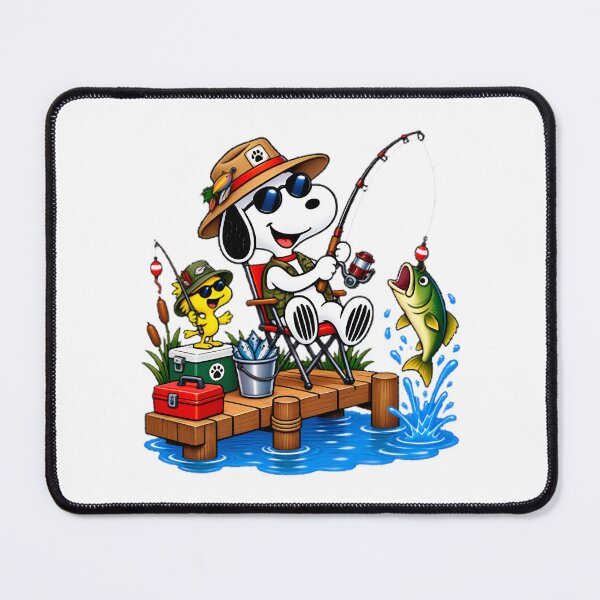 Item preview, Funny Snoopy and Woodstock Fishing Design for Fishing Lovers and Outdoor Enthusiasts designed and sold by MasonTheGamer.
