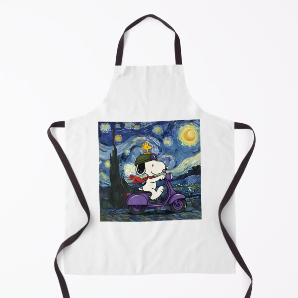 Item preview, Snoopy Riding a Scooter Under a Starry Night Sky Illustration designed and sold by GladiuSeSport.