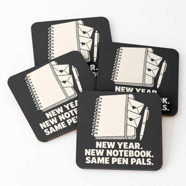 Item preview, New Year New Notebook Same Pen Pals Snail Mail designed and sold by DreamLayerStudio.