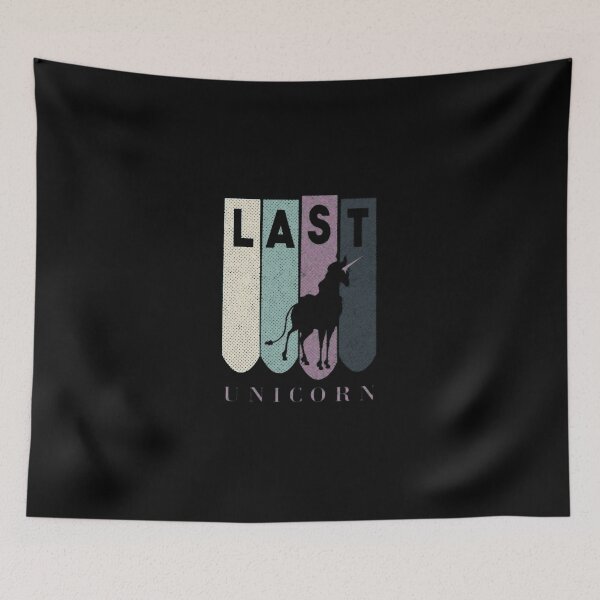 Item preview, Vintage Retro Unicorn Silhouette Pastel Stripes Art designed and sold by CamrynFournie.