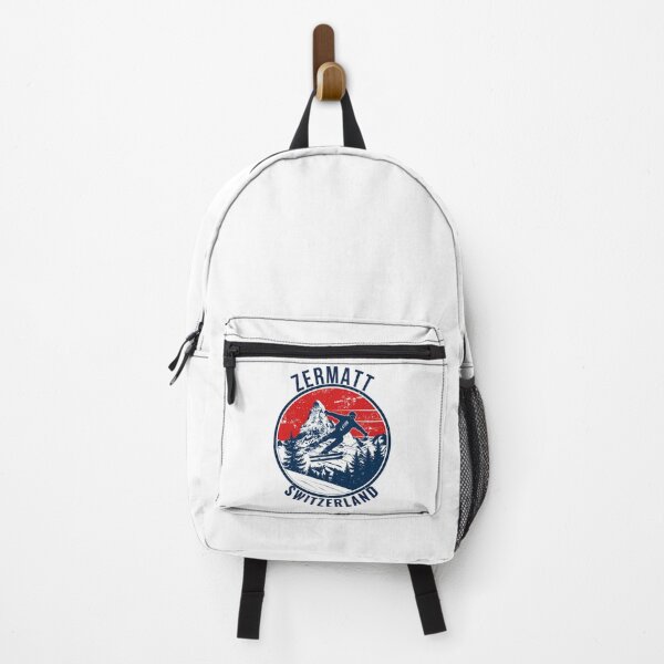 Item preview, Zermatt Switzerland Matterhorn Retro Skier Badge Print designed and sold by sailtonfg.