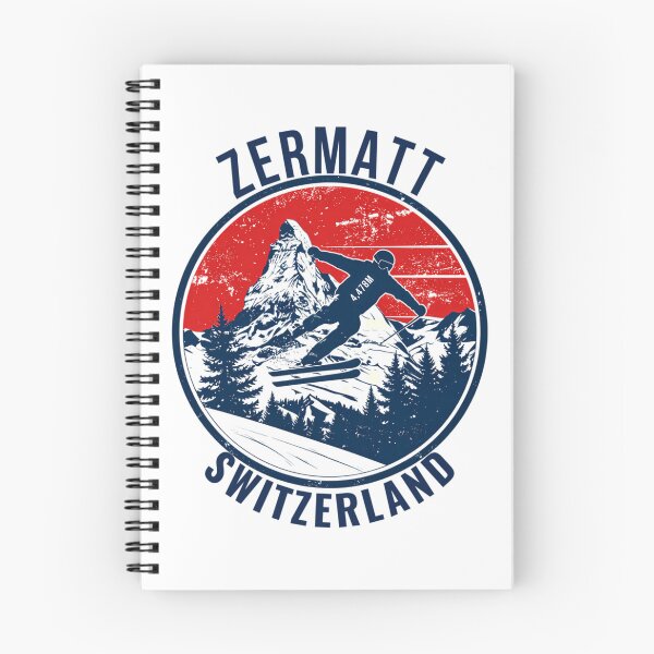 Item preview, Zermatt Switzerland Matterhorn Retro Skier Badge Print designed and sold by sailtonfg.